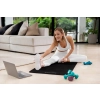 Mata gimnastyczna do ćwiczeń joga, pilates, fitness, 183x61cm, grubość 1.5cm, materiał NBR, czarna, REBEL ACTIVE