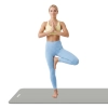 Mata gimnastyczna do ćwiczeń joga, pilates, fitness, 183x61cm, grubość 1.5cm, materiał NBR, szara, REBEL ACTIVE