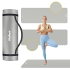 Mata gimnastyczna do ćwiczeń joga, pilates, fitness, 183x61cm, grubość 1.5cm, materiał NBR, szara, REBEL ACTIVE