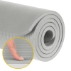 Mata gimnastyczna do ćwiczeń joga, pilates, fitness, 183x61cm, grubość 1.5cm, materiał NBR, szara, REBEL ACTIVE