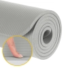 Mata gimnastyczna do ćwiczeń joga, pilates, fitness, 183x61cm, grubość 1cm, materiał NBR, szara, REBEL ACTIVE