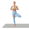 Mata gimnastyczna do ćwiczeń joga, pilates, fitness, 183x61cm, grubość 1cm, materiał NBR, szara, REBEL ACTIVE