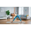 Mata gimnastyczna do ćwiczeń joga, pilates, fitness, 183x61cm, grubość 1cm, materiał NBR, szara, REBEL ACTIVE