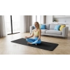 Mata gimnastyczna do ćwiczeń joga, pilates, fitness, 183x61cm, grubość 1cm, materiał TPE, czarna, REBEL ACTIVE