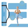 Mata gimnastyczna do ćwiczeń joga, pilates, fitness, 183x61cm, grubość 1cm, materiał TPE, niebieska, REBEL ACTIVE