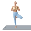 Mata gimnastyczna do ćwiczeń joga, pilates, fitness, 183x61cm, grubość 1cm, materiał TPE, szara, REBEL ACTIVE
