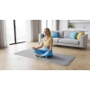 Mata gimnastyczna do ćwiczeń joga, pilates, fitness, 183x61cm, grubość 1cm, materiał TPE, szara, REBEL ACTIVE
