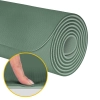 Mata gimnastyczna do ćwiczeń joga, pilates, fitness, 183x61cm, grubość 1cm, materiał TPE, zielona, REBEL ACTIVE