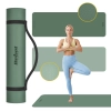 Mata gimnastyczna do ćwiczeń joga, pilates, fitness, 183x61cm, grubość 1cm, materiał TPE, zielona, REBEL ACTIVE