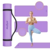 Mata gimnastyczna do ćwiczeń joga, pilates, fitness, 183x61cm, grubość 4mm, materiał TPE, fioletowa, REBEL ACTIVE