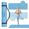 Mata gimnastyczna do ćwiczeń joga, pilates, fitness, 183x61cm, grubość 4mm, materiał TPE, niebieska, REBEL ACTIVE