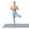 Mata gimnastyczna do ćwiczeń joga, pilates, fitness, 183x61cm, grubość 4mm, materiał TPE, szara, REBEL ACTIVE