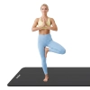 Mata gimnastyczna do ćwiczeń joga, pilates, fitness, 190x100cm, grubość 1,5cm, materiał NBR, czarna, REBEL ACTIVE