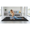Mata gimnastyczna do ćwiczeń joga, pilates, fitness, 190x115cm, grubość 2cm, materiał NBR, czarna, REBEL ACTIVE