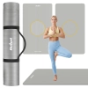 Mata gimnastyczna do ćwiczeń joga, pilates, fitness, 190x115cm, grubość 2cm, materiał NBR, szara, REBEL ACTIVE