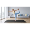 Mata gimnastyczna do ćwiczeń joga, pilates, fitness, 200x115cm, grubość 1cm, materiał TPE, czarna, REBEL ACTIVE