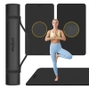 Mata gimnastyczna do ćwiczeń joga, pilates, fitness, 200x115cm, grubość 1cm, materiał TPE, czarna, REBEL ACTIVE