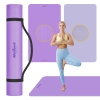 Mata gimnastyczna do ćwiczeń joga, pilates, fitness, 200x115cm, grubość 1cm, materiał TPE, fioletowa, REBEL ACTIVE