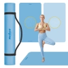 Mata gimnastyczna do ćwiczeń joga, pilates, fitness, 200x115cm, grubość 1cm, materiał TPE, niebieska, REBEL ACTIVE