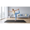 Mata gimnastyczna do ćwiczeń joga, pilates, fitness, 200x90cm, grubość 1cm, materiał TPE, czarna, REBEL ACTIVE