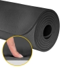 Mata gimnastyczna do ćwiczeń joga, pilates, fitness, 200x90cm, grubość 1cm, materiał TPE, czarna, REBEL ACTIVE