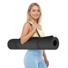 Mata gimnastyczna do ćwiczeń joga, pilates, fitness, 200x90cm, grubość 1cm, materiał TPE, czarna, REBEL ACTIVE