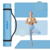 Mata gimnastyczna do ćwiczeń joga, pilates, fitness, 200x90cm, grubość 1cm, materiał TPE, niebieska, REBEL ACTIVE