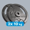 Obciążenie żeliwne zestaw 2x10kg, otwór 31mm, talerz z uchwytami, REBEL ACTIVE