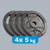 Obciążenie żeliwne zestaw 4x5kg, otwór 31mm, talerz z uchwytami, REBEL ACTIVE