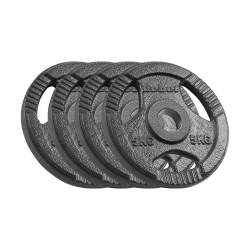 Obciążenie żeliwne olimpijskie zestaw 4x5kg, otwór 51mm, talerz z uchwytami, REBEL ACTIVE