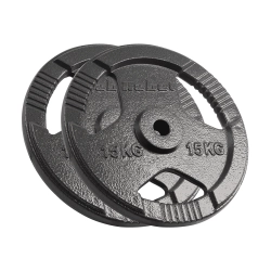 Obciążenie żeliwne zestaw 2x15kg, otwór 31mm, talerz z uchwytami, REBEL ACTIVE