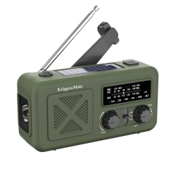 Radio solarne, przenośne radio awaryjne SOS, powerbank 2000mAh, latarka, dynamo, Kruger&Matz Radio solarne, przenośne radio awaryjne SOS, powerbank 2000mAh, latarka, dynamo, Kruger&Matz