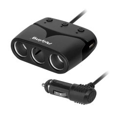 Rozdzielacz gniazda zapalniczki x3 z gniazdem master i USB 3100 mA