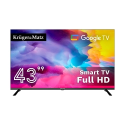 Telewizor Kruger&Matz 43" FHD Google TV, DVB-T2/S2/T/C H.265 HEVC Telewizor Kruger&Matz 43" FHD Google TV, DVB-T2/S2/T/C H.265 HEVC