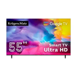 Telewizor Kruger&Matz 55" UHD Google TV 5.0 DVB-T2/T/C H.265 HEVC Telewizor Kruger&Matz 55" UHD Google TV 5.0 DVB-T2/T/C H.265 HEVC