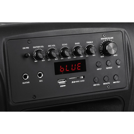 Aktywna kolumna głośnikowa (z 2 mikrofonami bezprzewodowymi UHF, SD, Bluetooth, FM, USB) 60 Watt