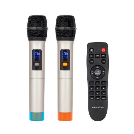 Aktywna kolumna głośnikowa (z 2 mikrofonami bezprzewodowymi UHF, SD, Bluetooth, FM, USB) 60 Watt