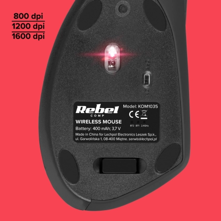 Bezprzewodowa mysz pionowa Rebel VM10