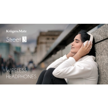 Bezprzewodowe słuchawki nauszne Kruger&Matz model Street 3 Wireless, kolor grafitowy