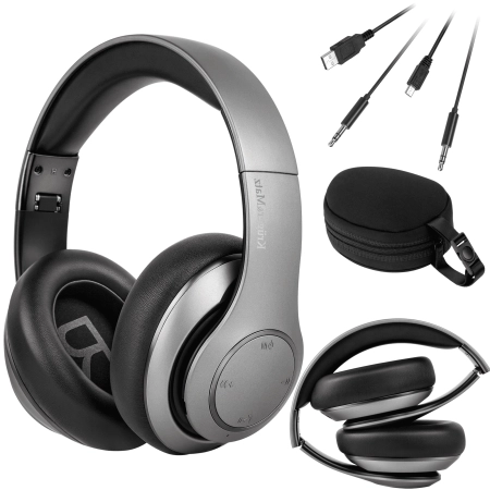 Bezprzewodowe słuchawki nauszne Kruger&Matz model Street 3 Wireless, kolor grafitowy