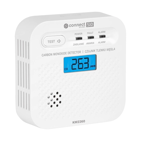 Czujnik czadu, tlenku węgla Kruger&Matz Connect S10 Tuya EN 50921
