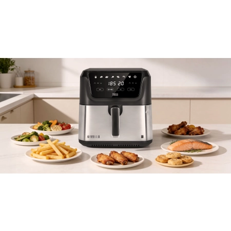 Frytkownica beztłuszczowa TEESA DIGITAL AIR FRYER  XXL , 8L , 1700W, duża miska , programy , podtrzymywanie ciepła