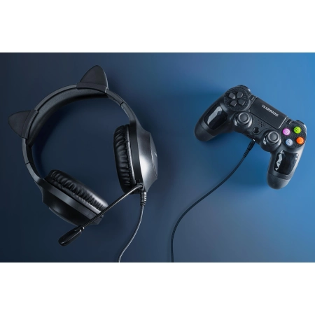 Gamingowe słuchawki nauszne dla dzieci Kruger&Matz Gamer Kids, kolor różowy