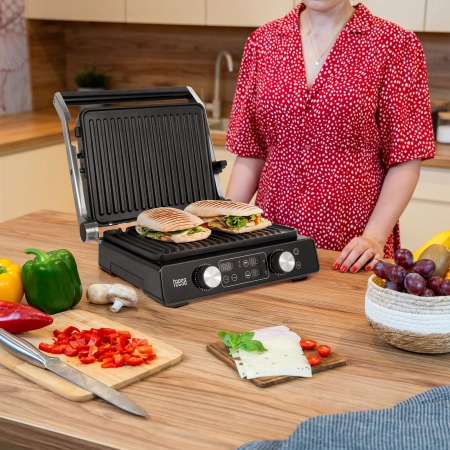 Grill elektryczny TEESA , panini grill , opiekacz, 3 pozycje , wyjmowane wkłady, 2000W