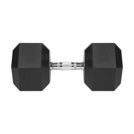 Hantel żeliwny gumowany HEX 37,5 kg REBEL ACTIVE