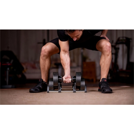 Hantel żeliwny regulowany automat 36 kg, skok co 2kg, REBEL ACTIVE