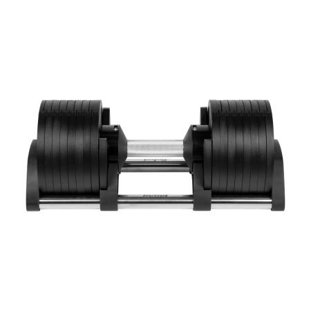 Hantel żeliwny regulowany automat 36 kg, skok co 2kg, REBEL ACTIVE