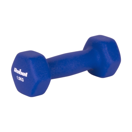 Hantelki żeliwne neoprenowe HEX 2x1.5kg, REBEL ACTIVE