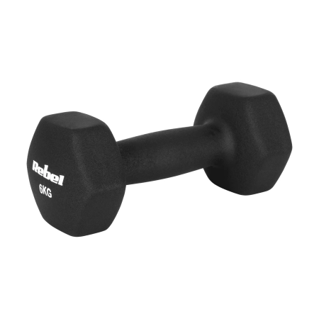 Hantelki żeliwne neoprenowe HEX 2x6kg, REBEL ACTIVE