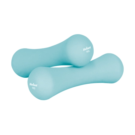 Hantelki żeliwne neoprenowe zestaw 21kg (2x0.5kg+2x1kg+2x2kg+2x3kg+2x4kg), REBEL ACTIVE